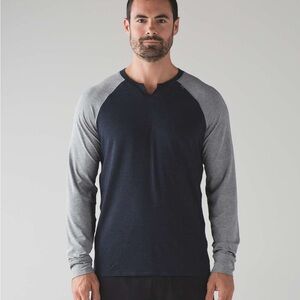 lululemon athletica Navy and Gray Long Sleeve Tee